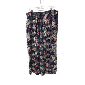 Sleep By Cacique Womens Tropical Floral Navy Pajama Pants 22/24